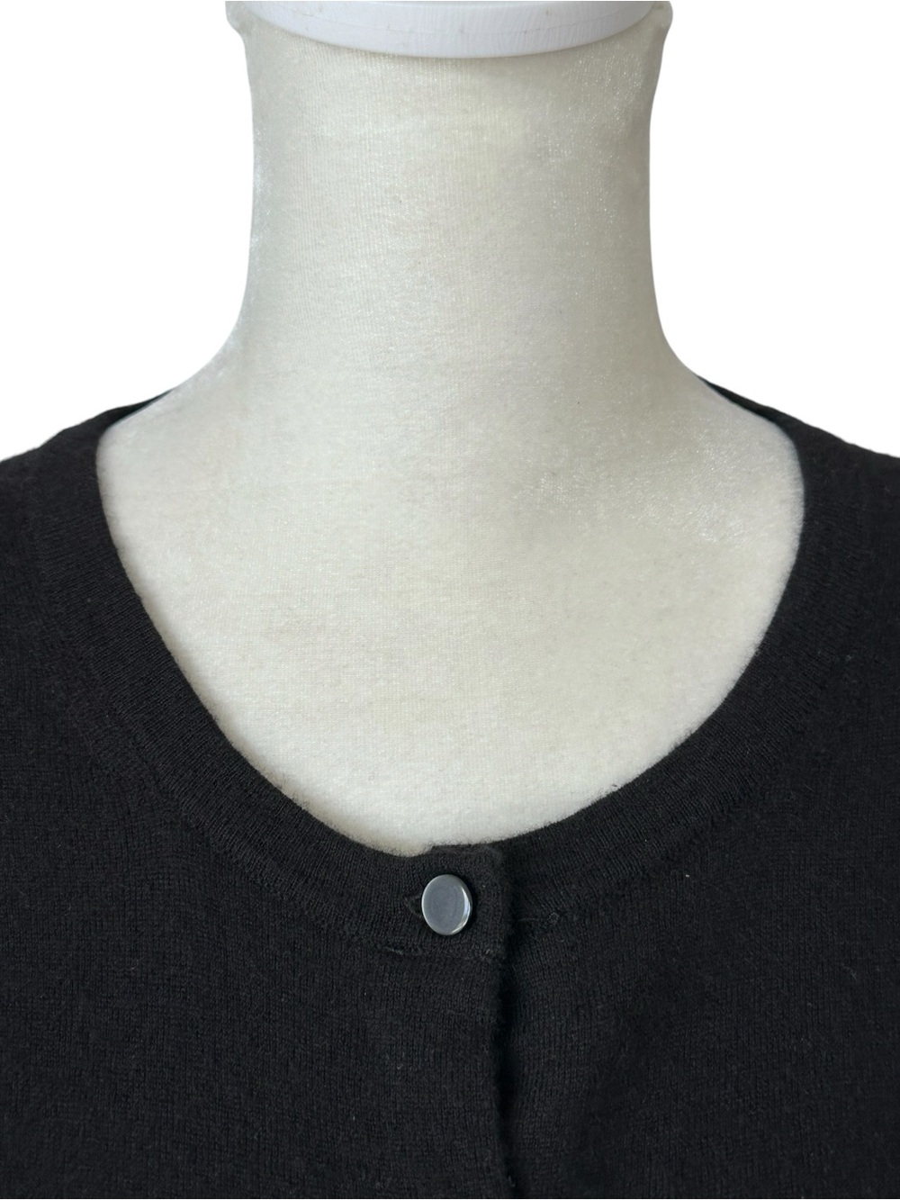 J. Crew Women's Black Featherweight Cashmere Cardigan Quiet Luxury Size Medium - Picture 5 of 8